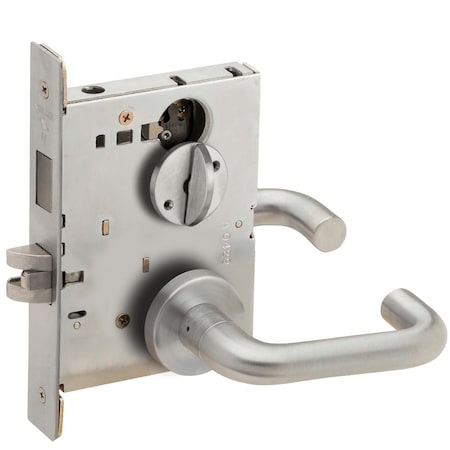 Schlage Grade 1 Privacy with Deadbolt and Coin Turn Mortise Lock, 03 Lever, A Rose, Satin Chrome Finish, Fie L9444 03A 626